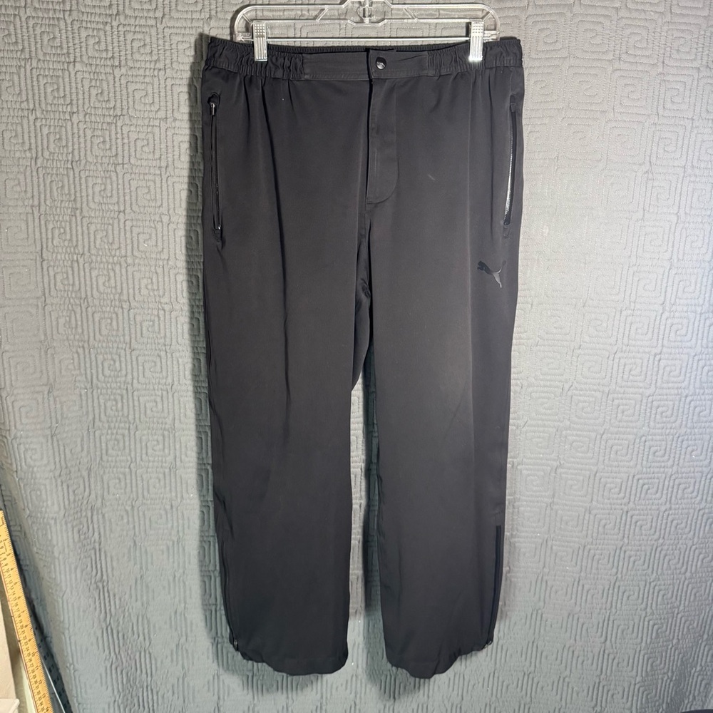 Puma Sweat Pants Mens Size 36x32 Black 572032 Zipper Pockets Drawstring